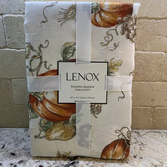 Lenox Pumpkin Meadow Fall Thanksgiving 60"x102" tablecloth NWT - Picture 1 of 6